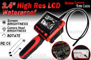 cia302-video-inspection-camera-borescope-2-4-lcd-endoscope-4-led-lights-1m-basic-set